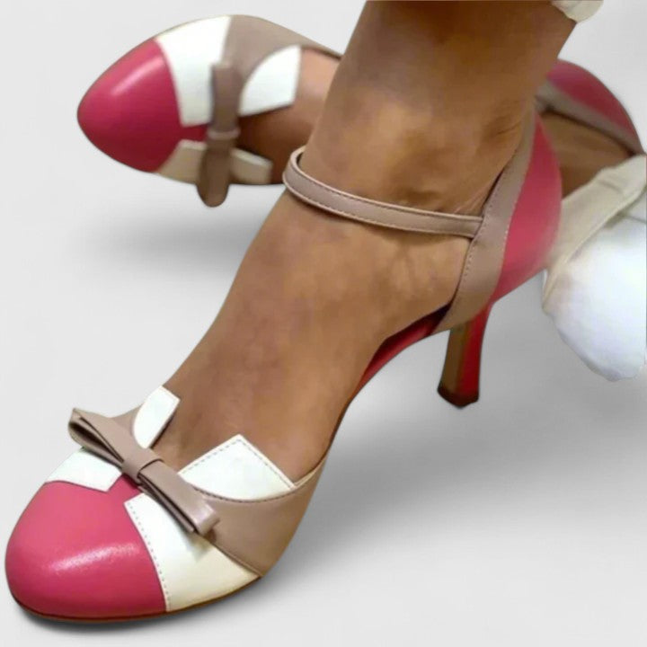 Comfortable Color Block Heels for Women with Cushioned Style