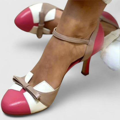 Comfortable Color Block Heels for Women with Cushioned Style