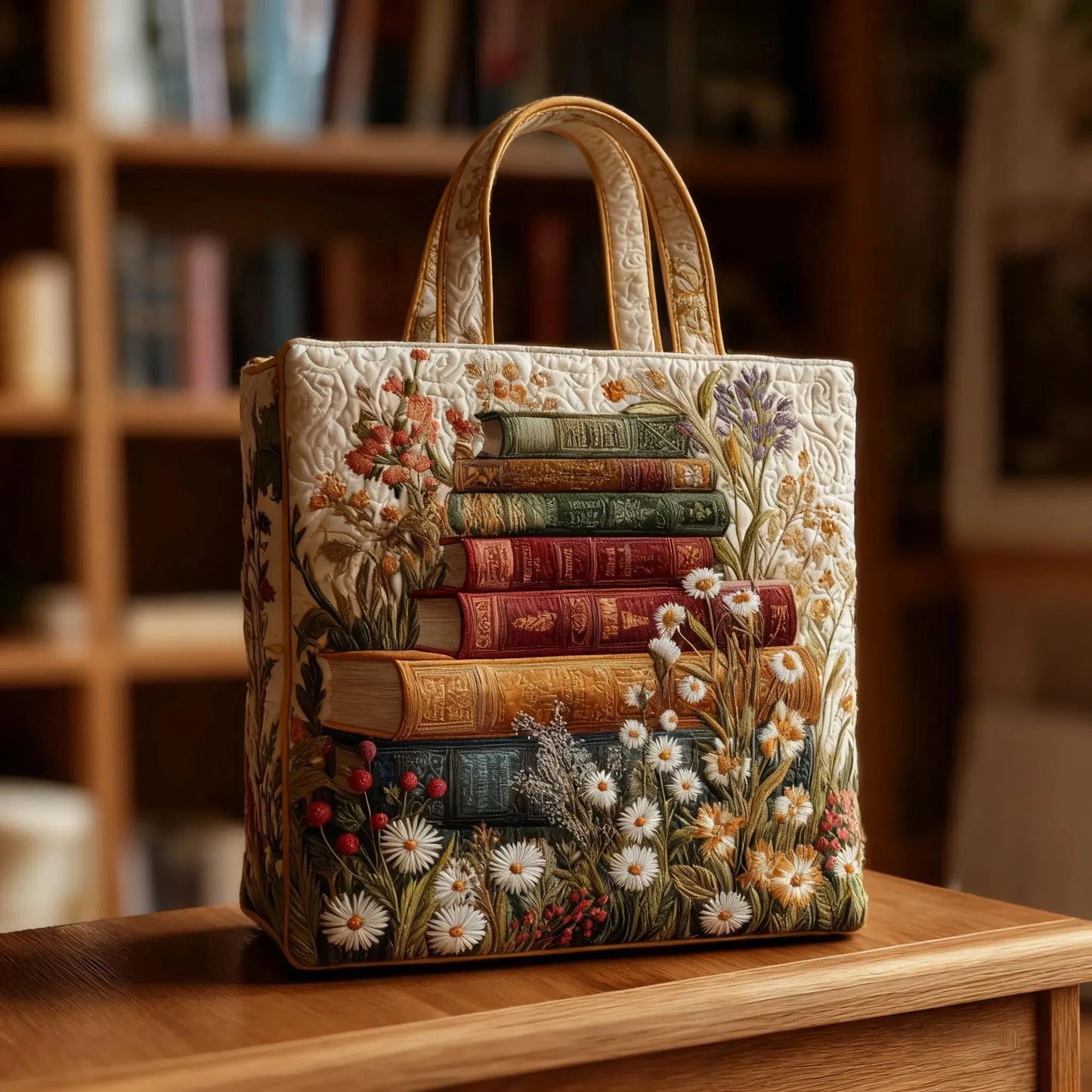 Stylish Tote Bag for Women with Book Design