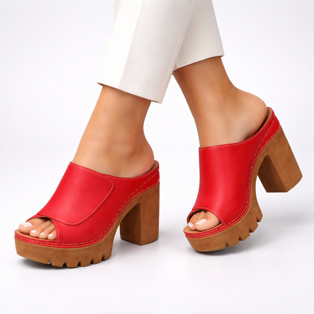 Comfortable Heels for Women with Platform Slip On Style