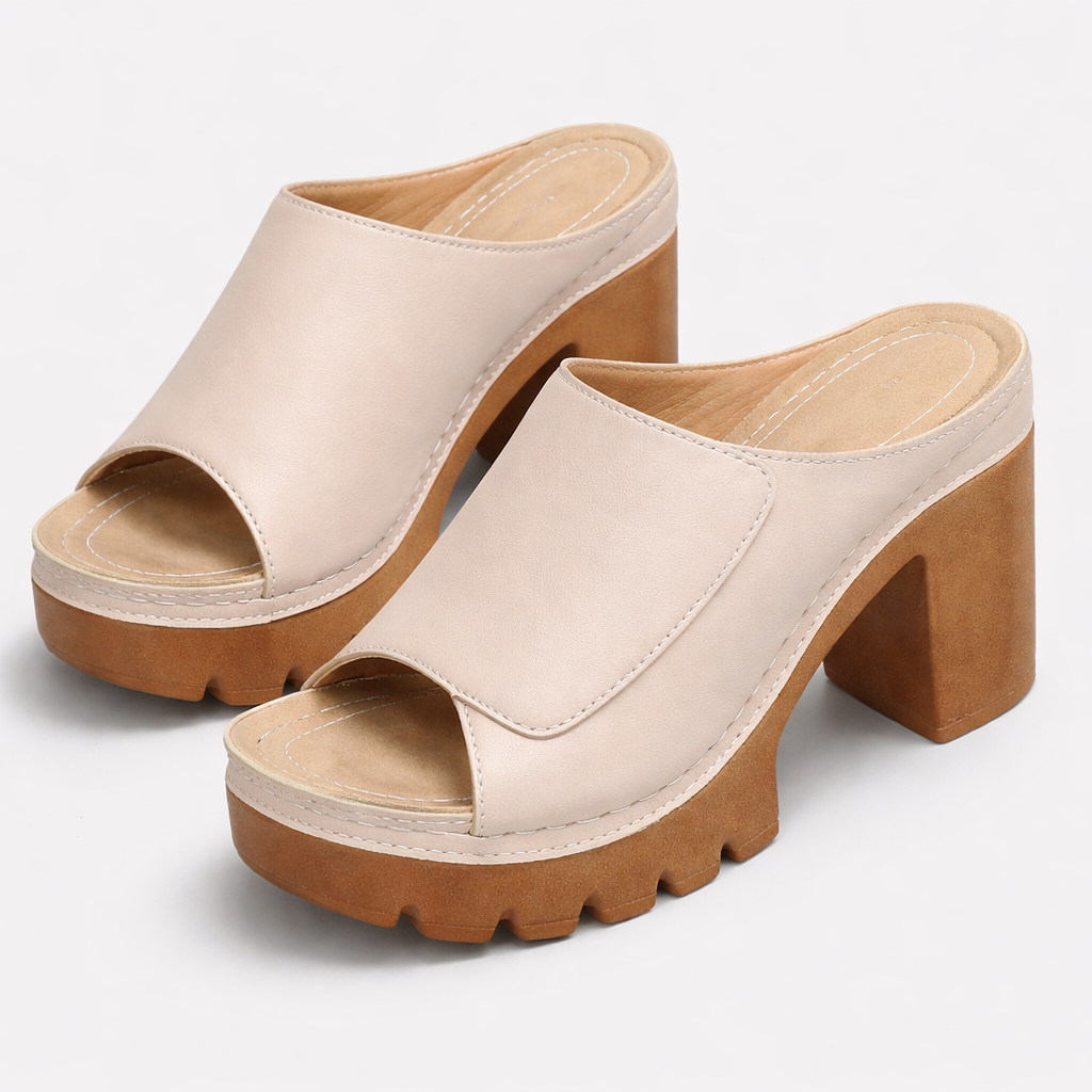 Comfortable Heels for Women with Platform Slip On Style