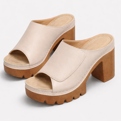 Comfortable Heels for Women with Platform Slip On Style