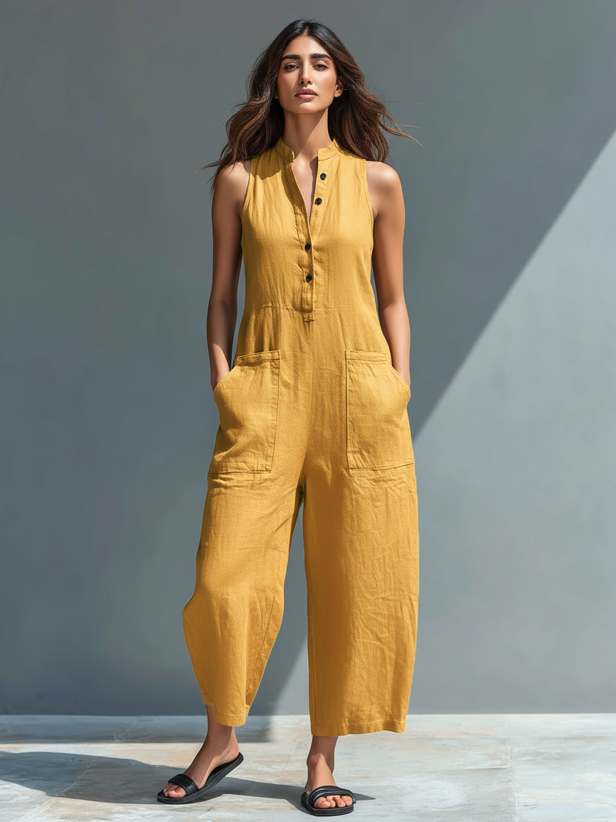 Effortless Jumpsuit for Women with Sleeveless Casual Style