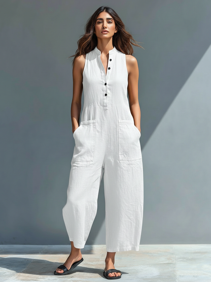 Effortless Jumpsuit for Women with Sleeveless Casual Style