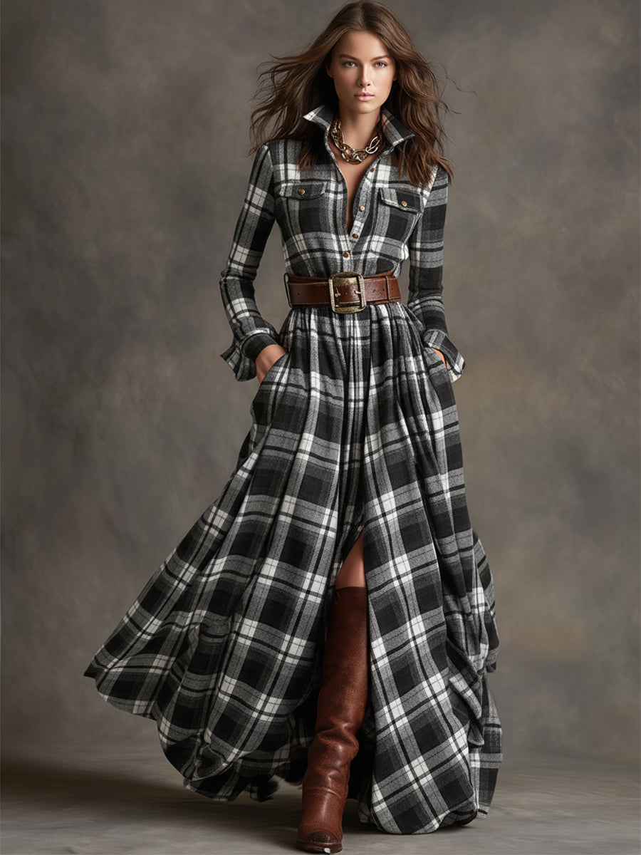 Stylish Shirt Dress for Women with Belted Button Up