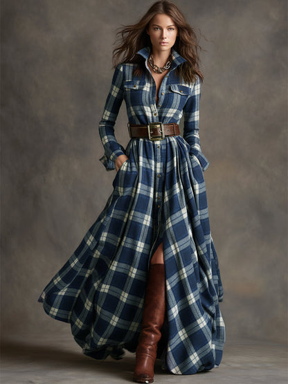 Stylish Shirt Dress for Women with Belted Button Up