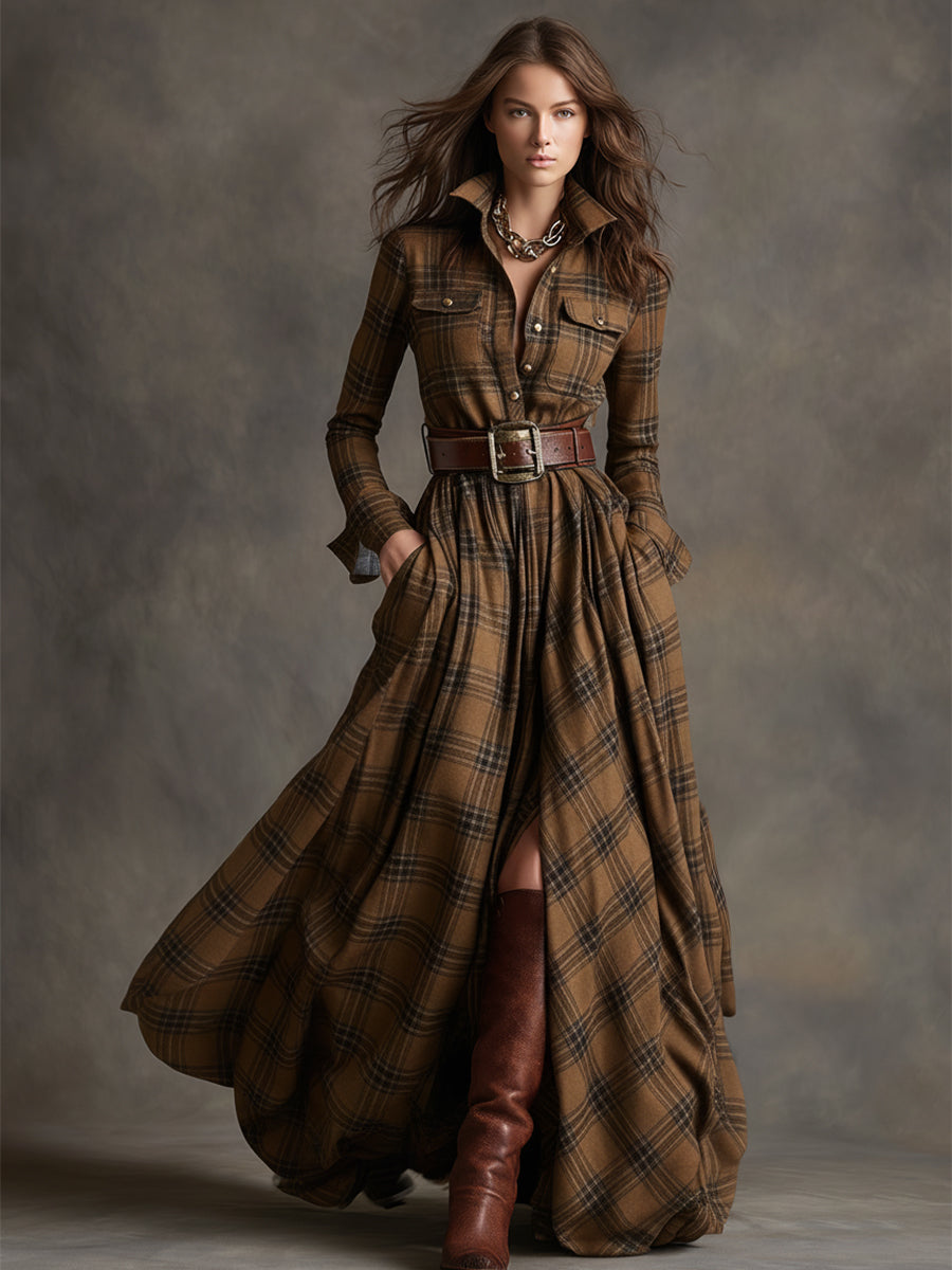 Stylish Shirt Dress for Women with Belted Button Up
