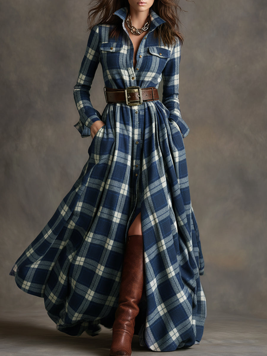 Stylish Shirt Dress for Women with Belted Button Up