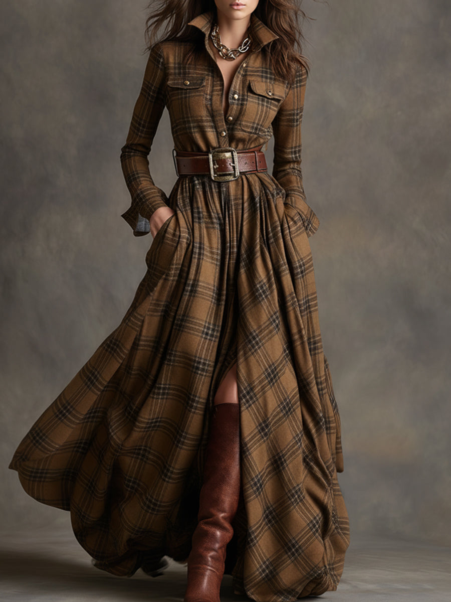 Stylish Shirt Dress for Women with Belted Button Up