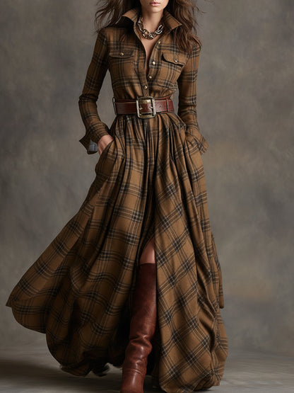 Stylish Shirt Dress for Women with Belted Button Up
