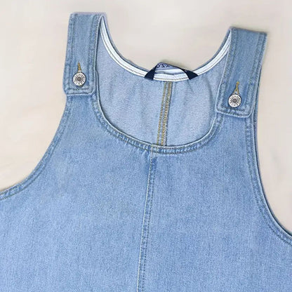 Effortless Blue Denim Dress for Women with Sleeveless Casual Style