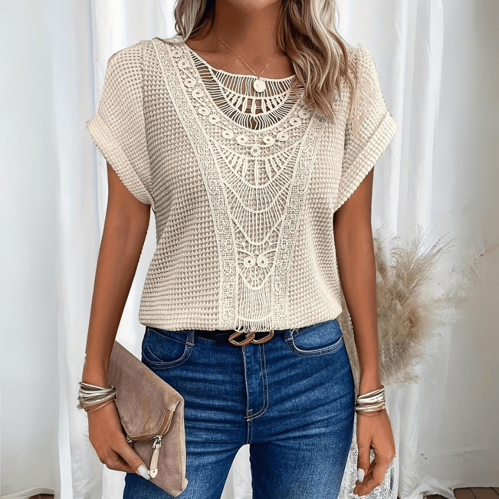 Effortless Lace Blouse for Women with Vintage Casual Style