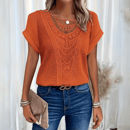 Effortless Lace Blouse for Women with Vintage Casual Style