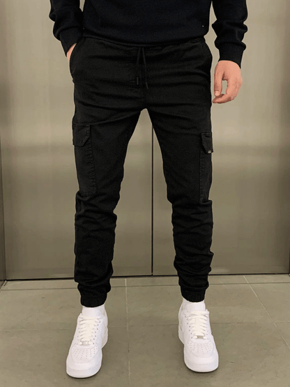 Effortless Cargo Pants for Men with Tie Waist Drawstring