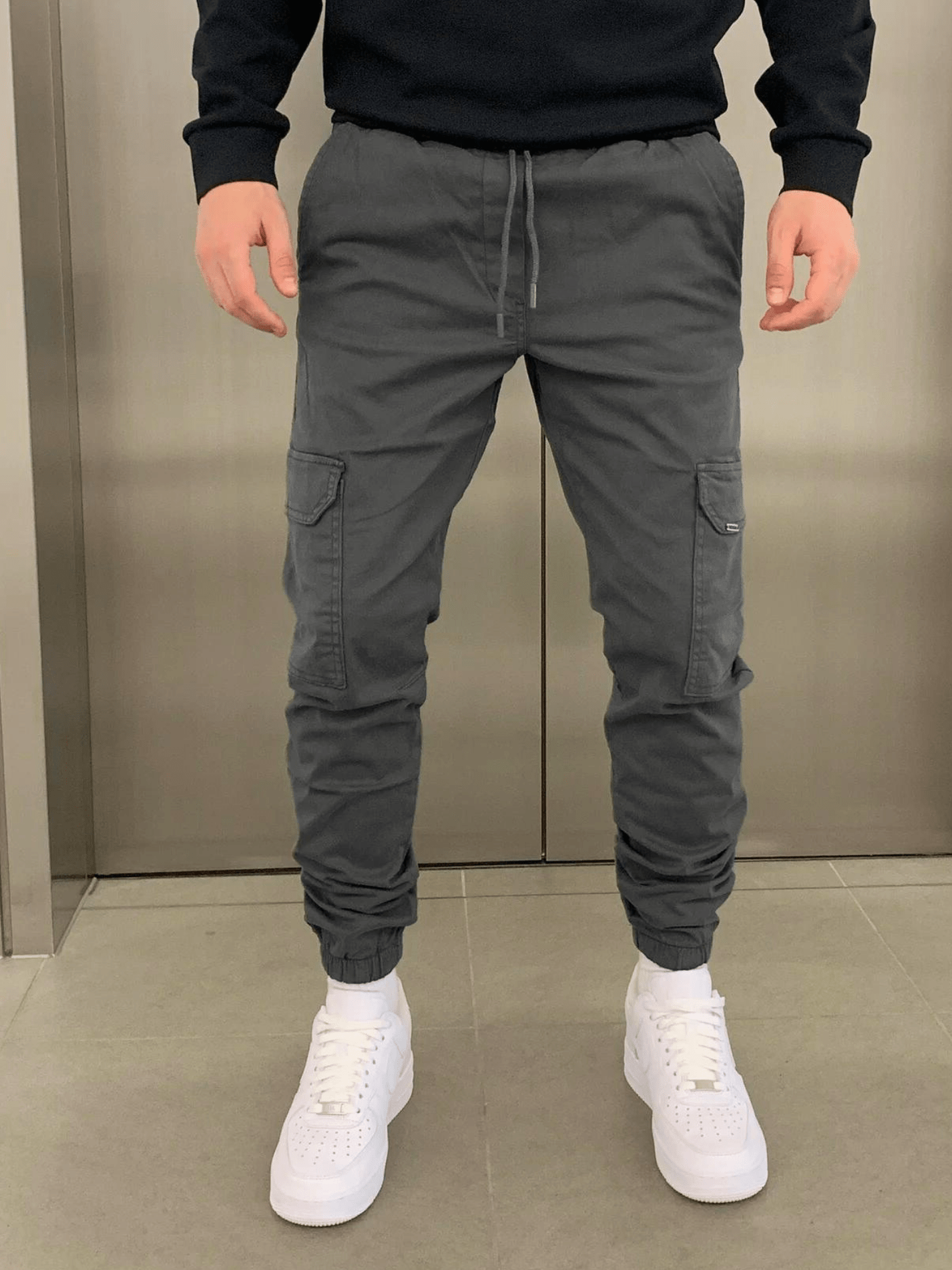 Effortless Cargo Pants for Men with Tie Waist Drawstring