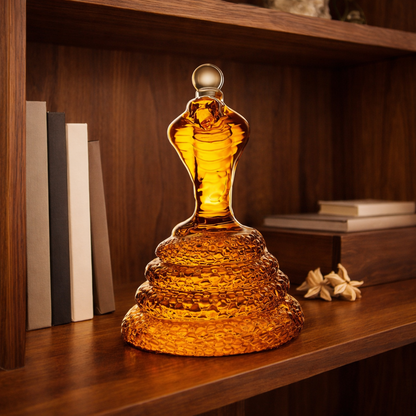 Stylish Whisky Decanter Bottle Gift Set with Cobra Design