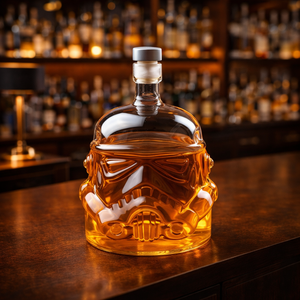Stylish Whisky Decanter Bottle Gift Set with and Glass Design