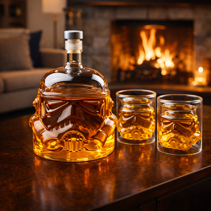 Stylish Whisky Decanter Bottle Gift Set with and Glass Design