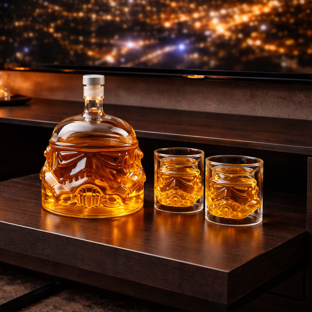 Stylish Whisky Decanter Bottle Gift Set with and Glass Design