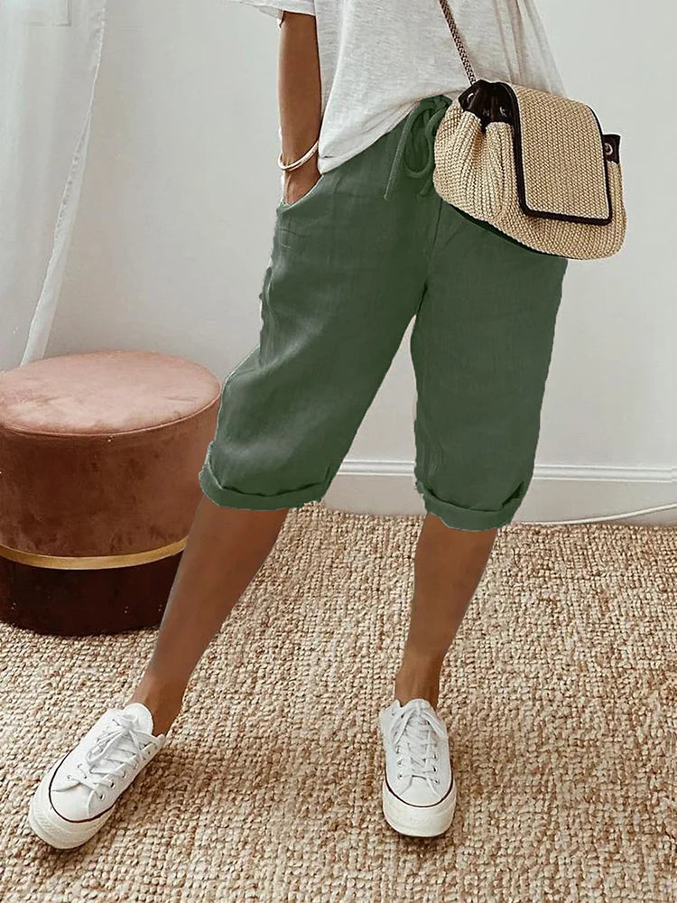 Comfortable Shorts for Women with Drawstring Elastic Waist