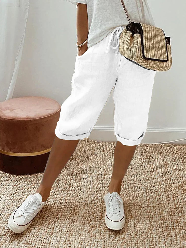 Comfortable Shorts for Women with Drawstring Elastic Waist