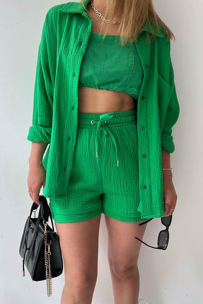 Effortless Two Piece Set for Women with Button Down