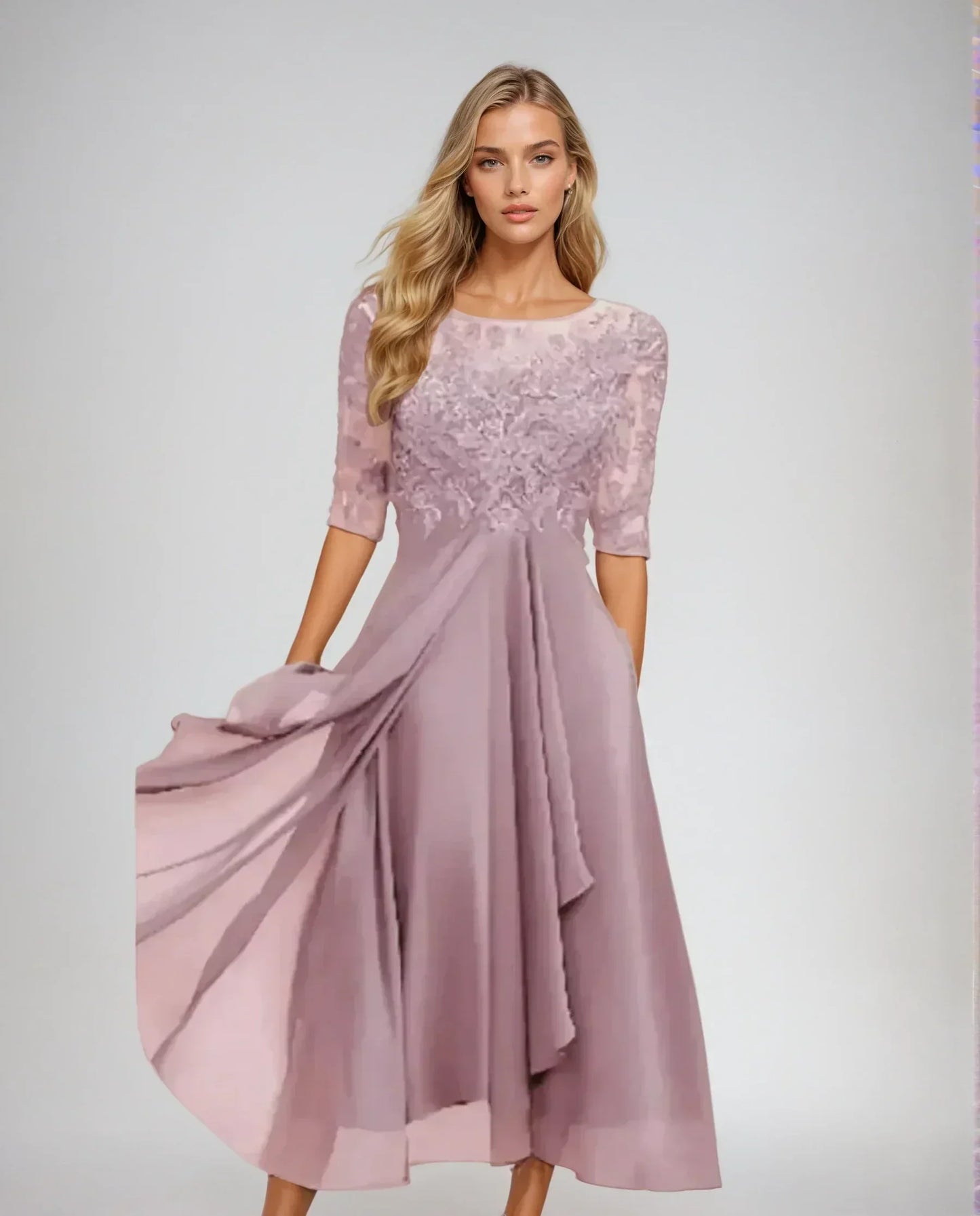 Stylish Lace Midi Dress for Women