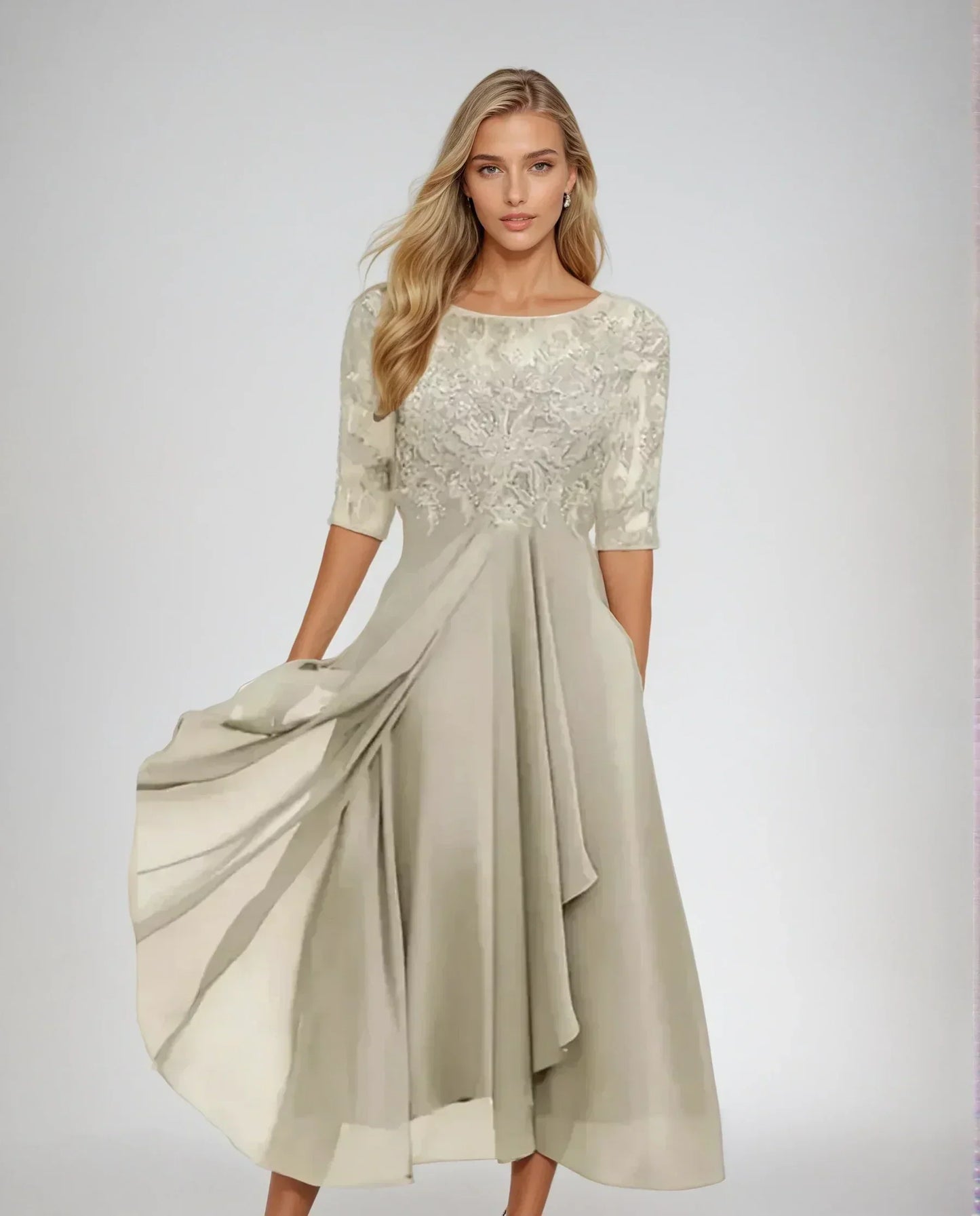 Stylish Lace Midi Dress for Women