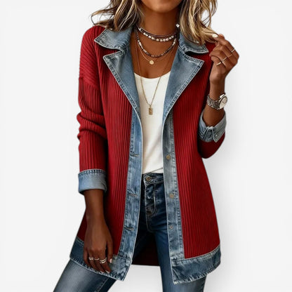 Elegant Denim Jacket for Women with Layered Casual Style