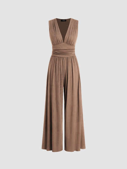 Comfortable Jumpsuit for Women with Sleeveless Wide Leg