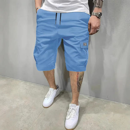 Classic Cargo Shorts for Men with Drawstring Pockets
