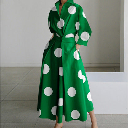 Elegant Wrap Maxi Dress for Women with Collared Casual Style