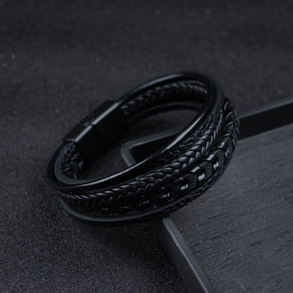 Elegant Bracelet for Men with Braided Viking Design