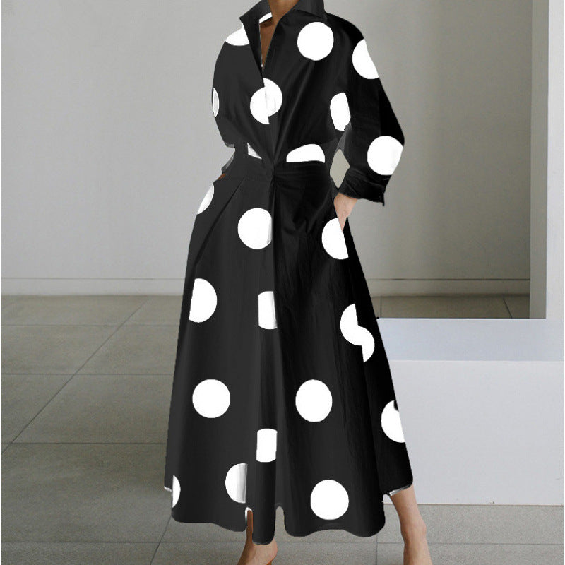 Elegant Wrap Maxi Dress for Women with Collared Casual Style