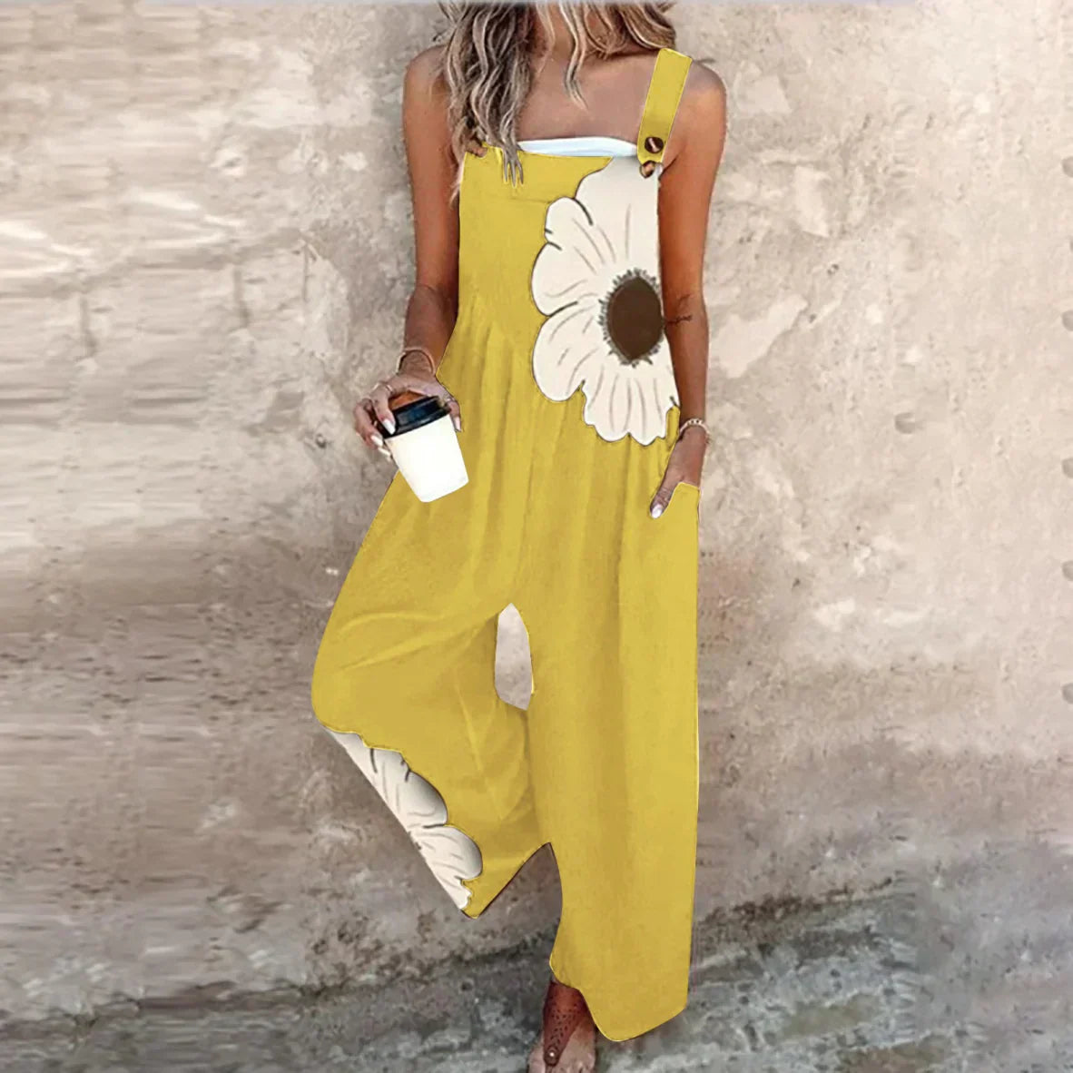 Effortless Floral Jumpsuit for Women with Wide Leg