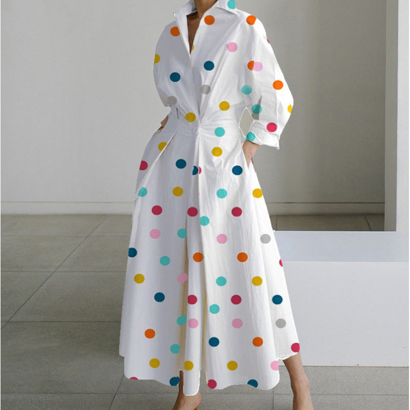 Elegant Wrap Maxi Dress for Women with Collared Casual Style