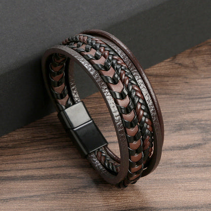 Elegant Bracelet for Men with Braided Viking Design
