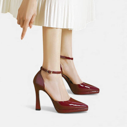 Comfortable Heels for Women with Ankle Strap Block Heel Style