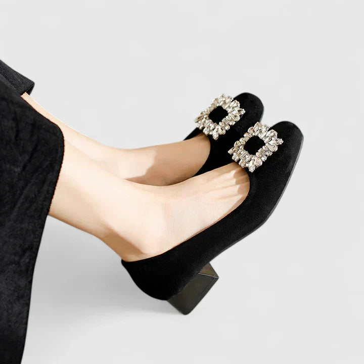 Comfortable Flowy Heels for Women with Buckle Orthopedic Cushioned Style