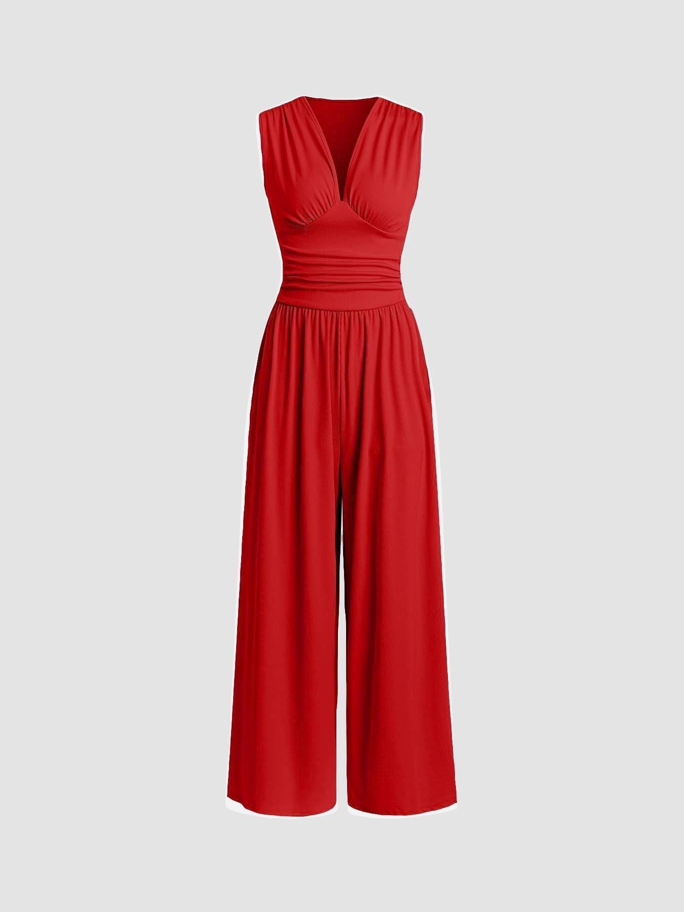 Comfortable Jumpsuit for Women with Sleeveless Wide Leg