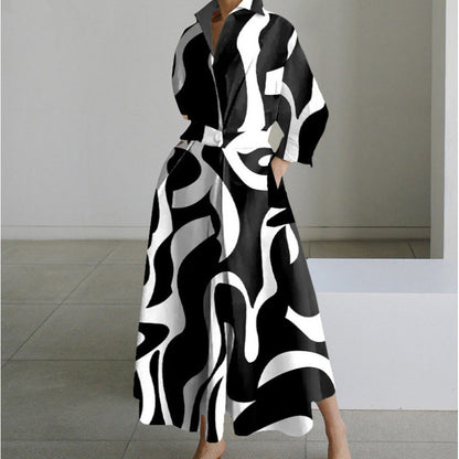 Elegant Wrap Maxi Dress for Women with Collared Casual Style