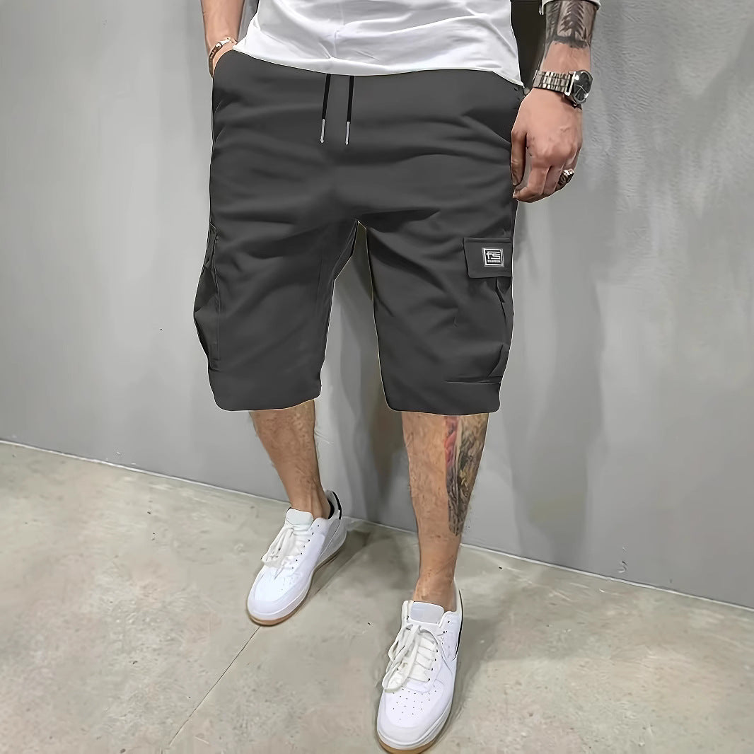 Classic Cargo Shorts for Men with Drawstring Pockets