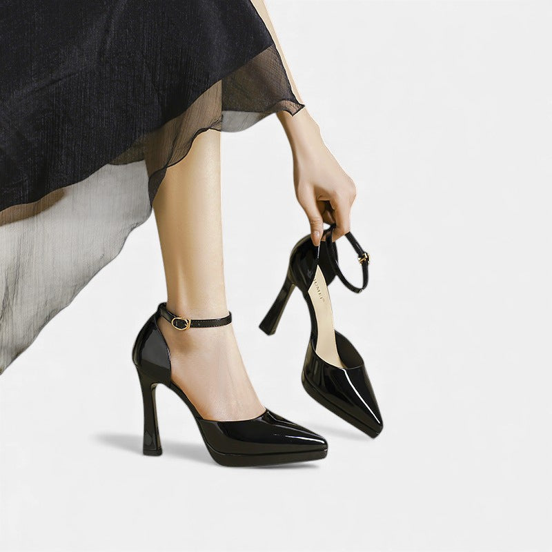 Comfortable Heels for Women with Ankle Strap Block Heel Style