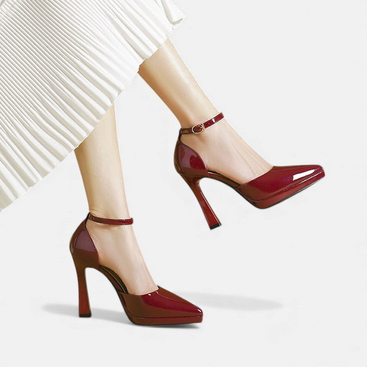Comfortable Heels for Women with Ankle Strap Block Heel Style