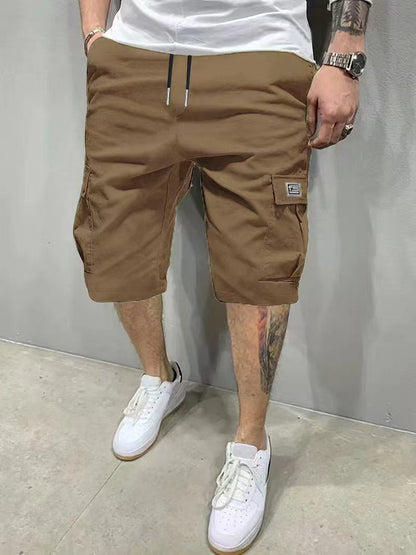 Classic Cargo Shorts for Men with Drawstring Pockets