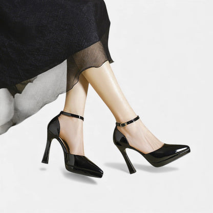 Comfortable Heels for Women with Ankle Strap Block Heel Style