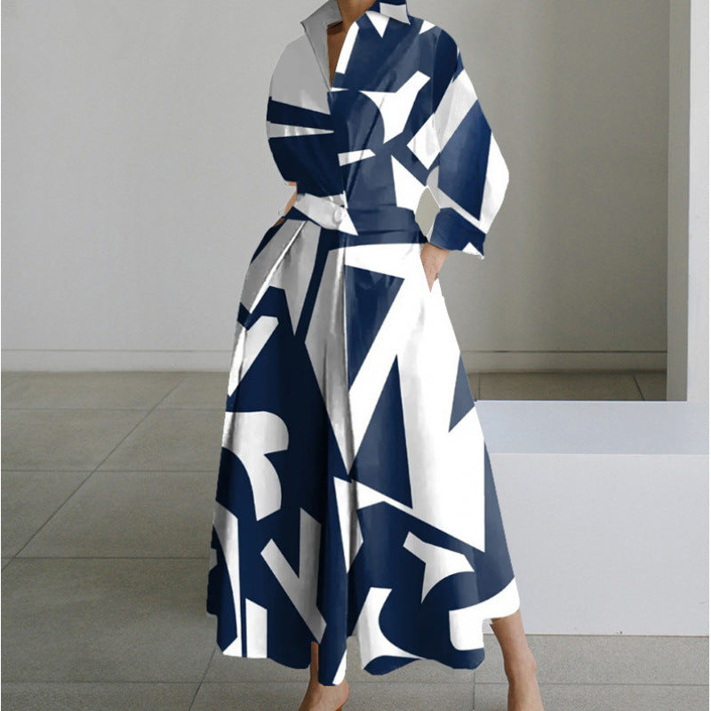 Elegant Wrap Maxi Dress for Women with Collared Casual Style
