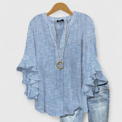 Stylish Floral Blouse for Women with Ruffle Sleeve