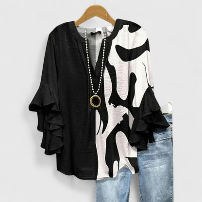 Stylish Floral Blouse for Women with Ruffle Sleeve