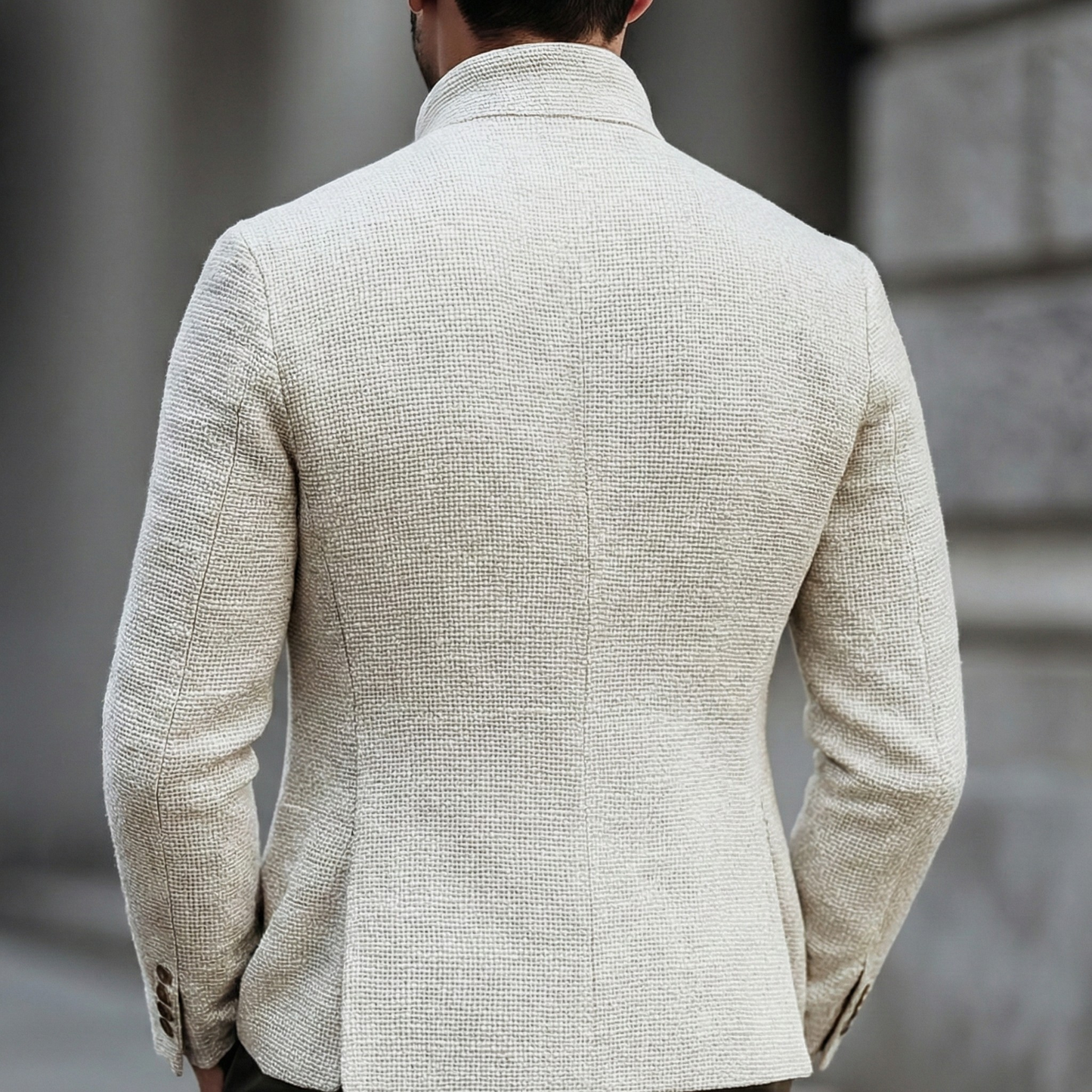 Stylish White Cardigan Sweater for Men with Stand Collar